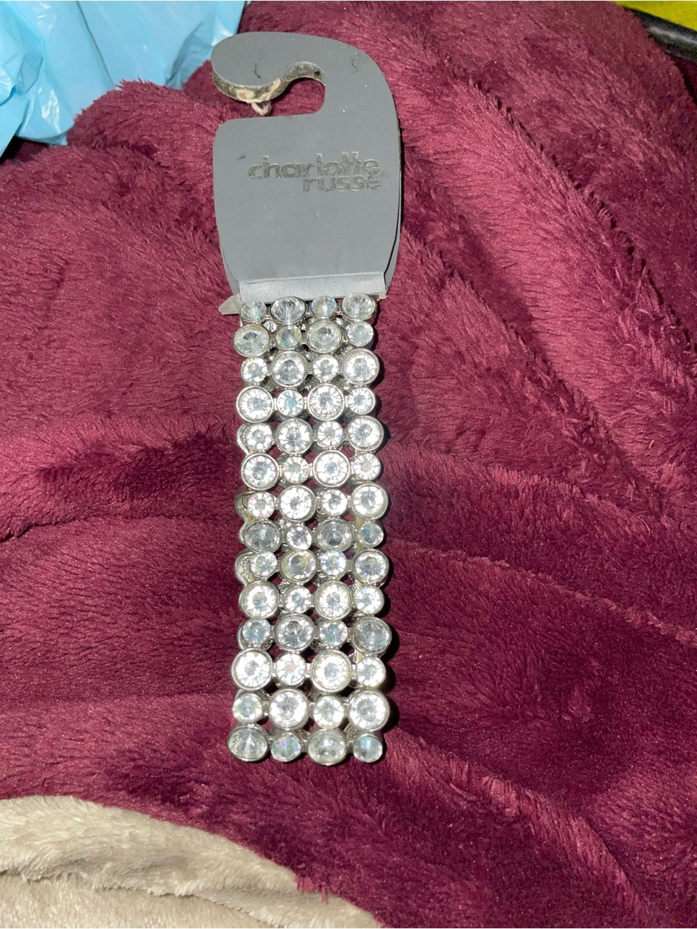 Charlotte Russe Clear Crystal Stretch Bracelet